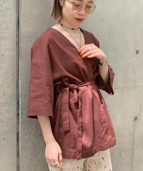 CIAOPANIC(チャオパニック)の「リネン混ベルテッドガウン(ブルゾン・レディース・ブラウン/カーキ/アイボリー・FREE)」の20枚目の写真