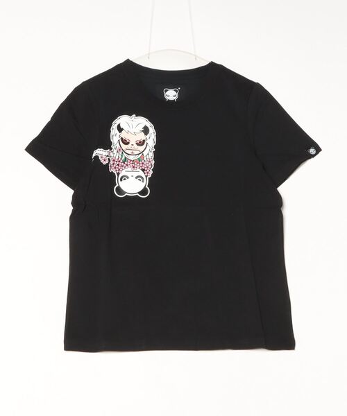 HIPANDA(ハイパンダ)の「HIPANDA ハイパンダ レディース 歌舞伎プリント 半袖Tシャツ(Tシャツ/カットソー・レディース・ホワイト/ブラック・X-LARGE/MEDIUM/LARGE/SMALL)」の2枚目の写真