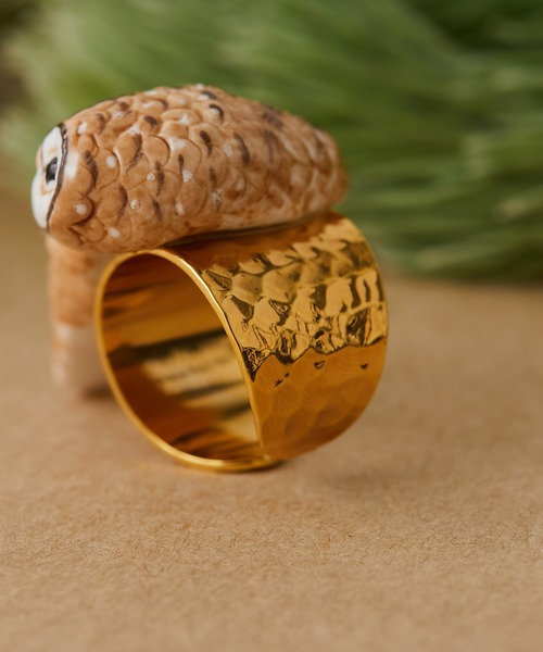 NACH(ナッシュ)の「(WEB限定)【NACH(ナッシュ)】 フクロウリング(リング・レディース・ゴールド・FREE)」の4枚目の写真