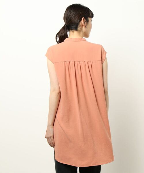 INTERPLANET(インタープラネット)の「ジョーゼットチュニックブラウス(シャツ/ブラウス・レディース・オフホワイト/チャコールグレー/オレンジ・FREE)」の4枚目の写真