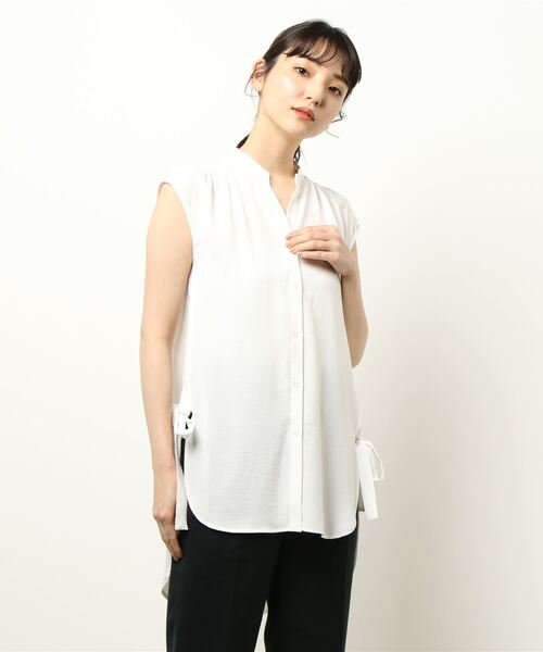 INTERPLANET(インタープラネット)の「ジョーゼットチュニックブラウス(シャツ/ブラウス・レディース・オフホワイト/チャコールグレー/オレンジ・FREE)」の11枚目の写真