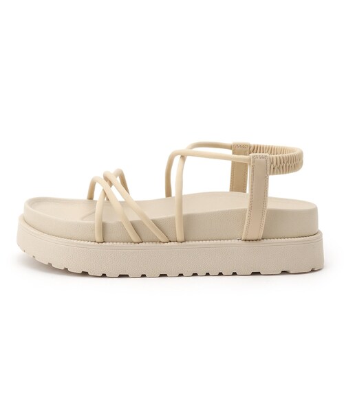 DRESKIP（ドレスキップ）の「◆厚底アシメストラップサンダル（サンダル・レディース・アイボリー/ブラック/ダークブラウン・35/45）」の11枚目の写真