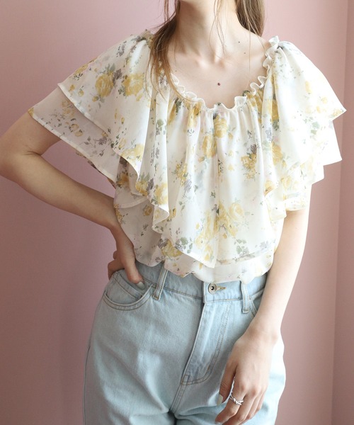 one after another NICE CLAUP（ワンアフターアナザーナイスクラップ）の「フリルボリュームブラウス（シャツ/ブラウス・レディース・グレー/オフホワイト/ラベンダー/ホワイト系その他/ピンク系その他・FREE）」の2枚目の写真