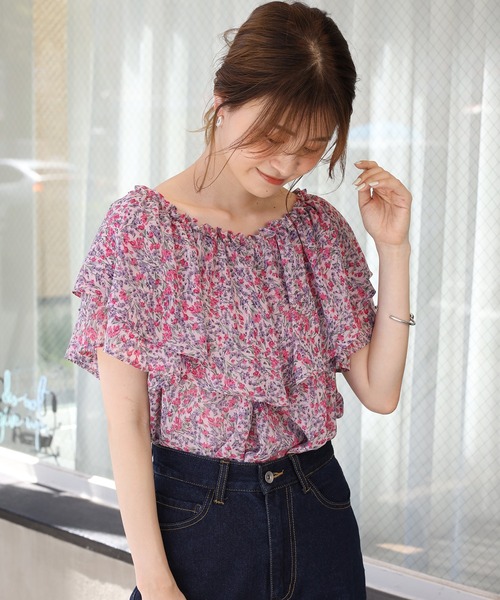 one after another NICE CLAUP（ワンアフターアナザーナイスクラップ）の「フリルボリュームブラウス（シャツ/ブラウス・レディース・グレー/オフホワイト/ラベンダー/ホワイト系その他/ピンク系その他・FREE）」の7枚目の写真