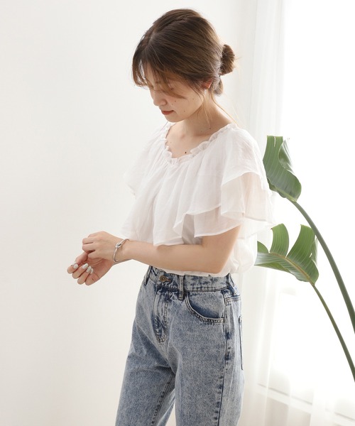 one after another NICE CLAUP（ワンアフターアナザーナイスクラップ）の「フリルボリュームブラウス（シャツ/ブラウス・レディース・グレー/オフホワイト/ラベンダー/ホワイト系その他/ピンク系その他・FREE）」の14枚目の写真