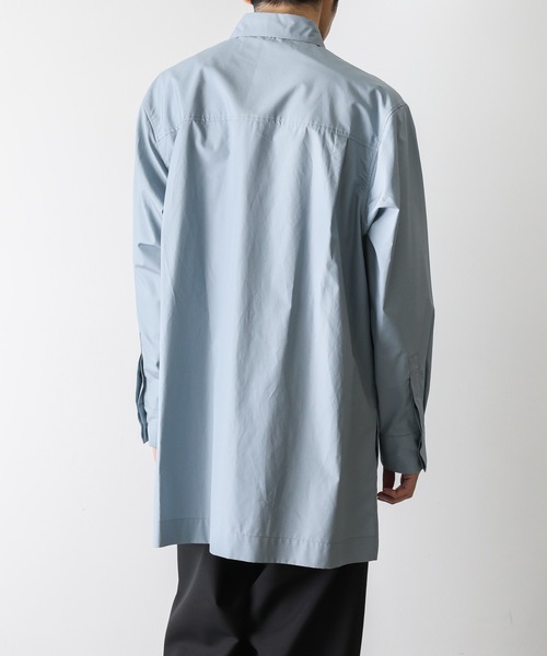 KAZUYUKI KUMAGAI ATTACHMENT（カズユキクマガイアタッチメント）の「105/2 FINXシャトルウェザー L/S レースアップシャツ（シャツ/ブラウス・メンズ・ブラック/ブルー・2/3/1）」の5枚目の写真