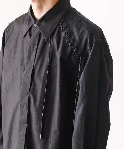 KAZUYUKI KUMAGAI ATTACHMENT（カズユキクマガイアタッチメント）の「105/2 FINXシャトルウェザー L/S レースアップシャツ（シャツ/ブラウス・メンズ・ブラック/ブルー・2/3/1）」の11枚目の写真