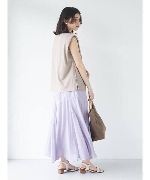 Green　Parks（グリーンパークス）の「Iコットンボイルスカート＊（スカート・レディース・ブラック/ブルー/グリーン/グレイッシュベージュ/オフホワイト/オレンジ/その他6/パープル・FREE）」の9枚目の写真