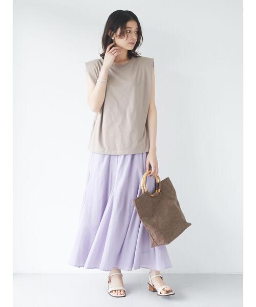 Green　Parks（グリーンパークス）の「Iコットンボイルスカート＊（スカート・レディース・ブラック/ブルー/グリーン/グレイッシュベージュ/オフホワイト/オレンジ/その他6/パープル・FREE）」の12枚目の写真