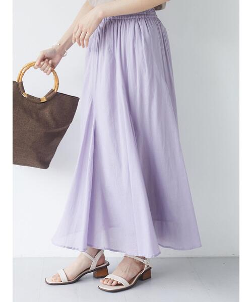 Green　Parks（グリーンパークス）の「Iコットンボイルスカート＊（スカート・レディース・ブラック/ブルー/グリーン/グレイッシュベージュ/オフホワイト/オレンジ/その他6/パープル・FREE）」の13枚目の写真