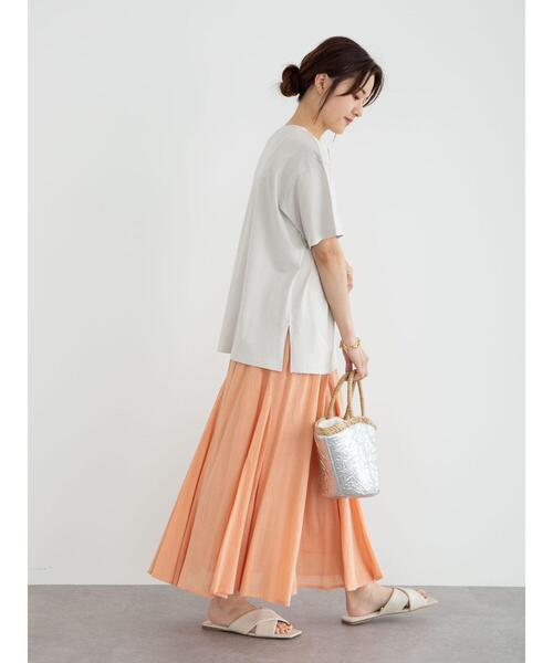 Green　Parks（グリーンパークス）の「Iコットンボイルスカート＊（スカート・レディース・ブラック/ブルー/グリーン/グレイッシュベージュ/オフホワイト/オレンジ/その他6/パープル・FREE）」の21枚目の写真