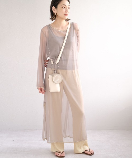 ANDJ(アンドジェイ)の「リングハンドショルダーポーチバッグ(ショルダーバッグ・レディース・ブラック/オレンジ/アイボリー/ブルーグレー・M)」の15枚目の写真