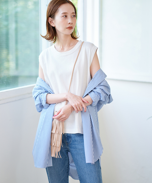 JOURNAL STANDARD(ジャーナルスタンダード)の「■■《追加》汗ジミ防止ノースリーブTシャツ◆2(Tシャツ/カットソー・レディース・ブラック系その他/グレー/ホワイト/ホワイト×ホワイト・FREE)」の2枚目の写真