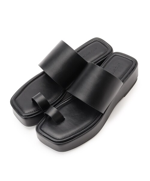 OPAQUE.CLIP（オペークドットクリップ）の「◆プラットフォームサムリングサンダル（サンダル・レディース・ブラック/オフホワイト・03/02）」の4枚目の写真