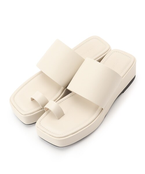 OPAQUE.CLIP（オペークドットクリップ）の「◆プラットフォームサムリングサンダル（サンダル・レディース・ブラック/オフホワイト・03/02）」の9枚目の写真