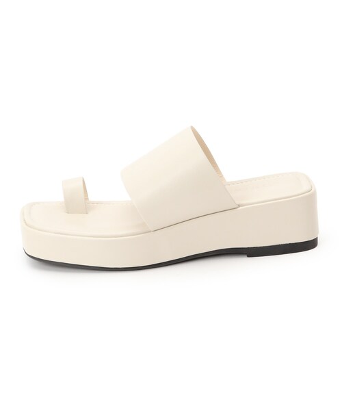 OPAQUE.CLIP（オペークドットクリップ）の「◆プラットフォームサムリングサンダル（サンダル・レディース・ブラック/オフホワイト・03/02）」の10枚目の写真