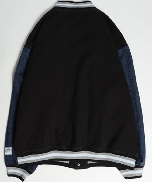 VISION STREET WEAR（ヴィジョンストリートウェア）の「VISION STREET WEAR カレッジロゴ刺繍デニムスタジャン（スタジャン・メンズ・チャコールグレー/ブラック/サックスブルー/アイボリー・LL/M/L）」の14枚目の写真
