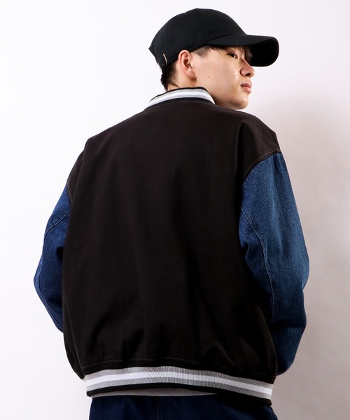 VISION STREET WEAR（ヴィジョンストリートウェア）の「VISION STREET WEAR カレッジロゴ刺繍デニムスタジャン（スタジャン・メンズ・チャコールグレー/ブラック/サックスブルー/アイボリー・LL/M/L）」の19枚目の写真