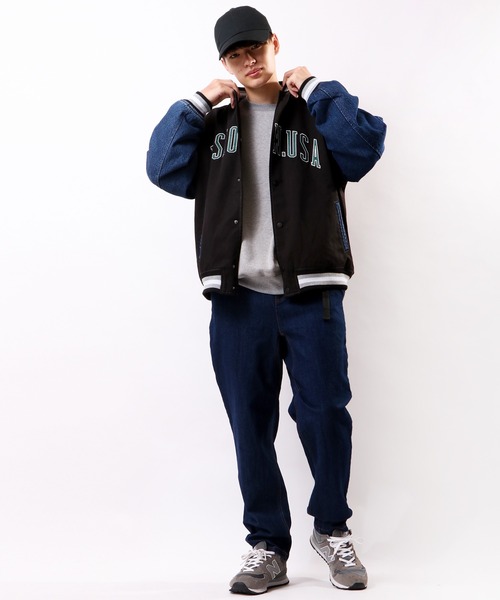 VISION STREET WEAR（ヴィジョンストリートウェア）の「VISION STREET WEAR カレッジロゴ刺繍デニムスタジャン（スタジャン・メンズ・チャコールグレー/ブラック/サックスブルー/アイボリー・LL/M/L）」の20枚目の写真