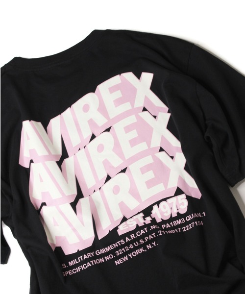 AVIREX（アヴィレックス）の「【直営店限定】ウェーブ ロゴ Tシャツ/WAVE LOGO T-SHIRT/アヴィレックス/AVIREX（Tシャツ/カットソー・メンズ・ホワイト/ブラック・MEDIUM/LARGE/X-LARGE/XX-LARGE）」の2枚目の写真