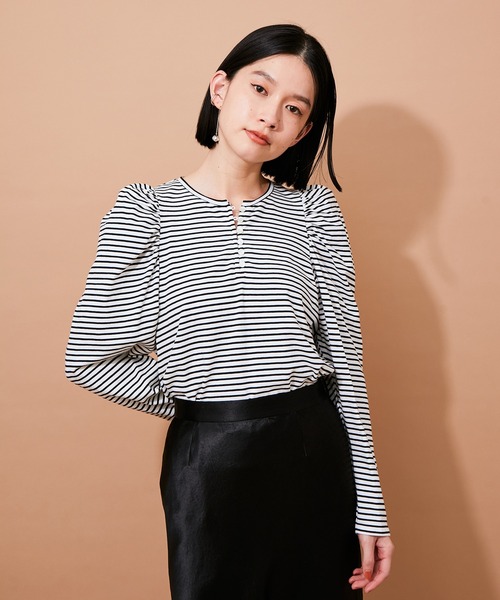 Adam et Rope&#39; - アダムエロペ  フロントボタンパフスリーブTEE 3日間値下 Adam et Rope' - アダムエロペ フロントボタンパフスリーブTEE 3