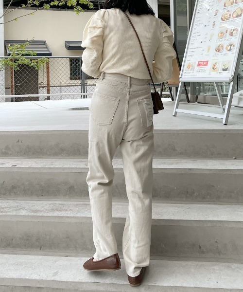 EPIMI E'PIMMY(エピミエピミー)の「ボトルネックパワショルリブニット(ニット/セーター・レディース・オレンジ/ブラック/オフホワイト/ベージュ・MEDIUM)」の15枚目の写真