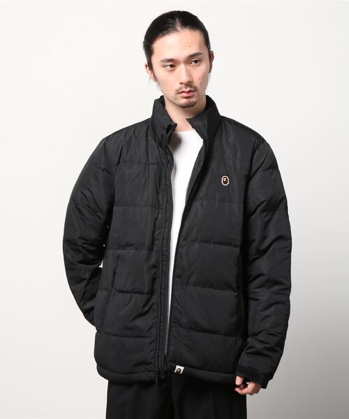 【大人気✨】アベイシングエイプ ダウンジャケット ワンポイント刺繍ロゴ 黒 XL APE HEAD ONE POINT DOWN JACKET | bape.com