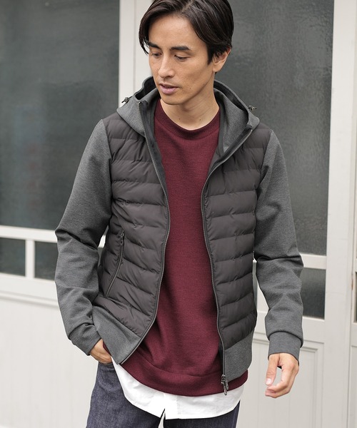 UNION STATION(ユニオンステーション)の「フード中綿ZIPアップブルゾン(ブルゾン・メンズ・ブラック×グレー/ブラック×ブラック・LL/M/L)」の3枚目の写真