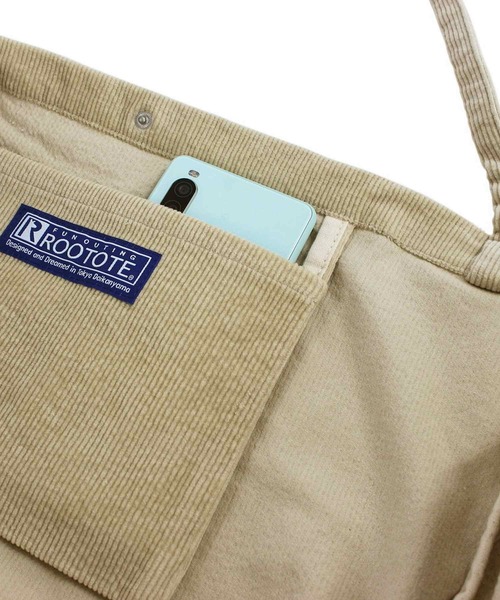ROOTOTE(ルートート)の「ルートート/洗い加工 コーデュロイ トート NA.ミディアムマルシェ.マイニチ-A(トートバッグ・レディース・グレー/ブラック/カーキ/キャメル/クリーム/レンガ・FREE)」の13枚目の写真