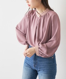 【大好評リバイバルアイテム】プチプラパールポイントバイカラーブラウス