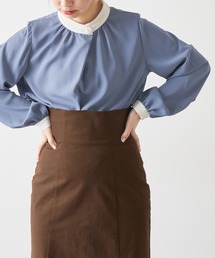 natural couture | 【大好評リバイバルアイテム】プチプラパールポイントバイカラーブラウス(シャツ/ブラウス)