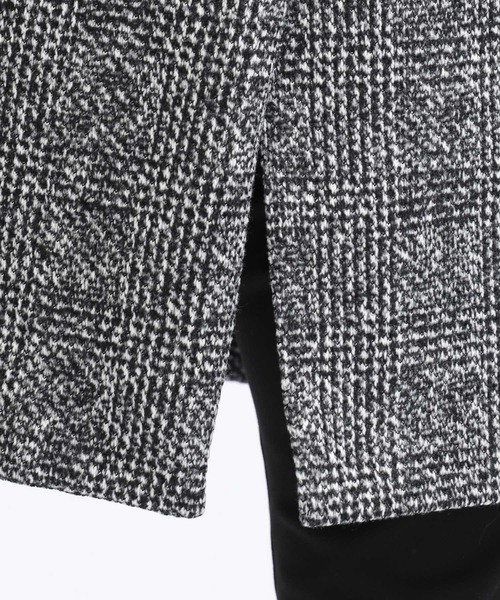 TETE HOMME（テットオム）の「グレンチェックニットフリーススタンドカラーコート（トレンチコート・メンズ・ブラック/グレー・LARGE/MEDIUM/X-LARGE）」の11枚目の写真