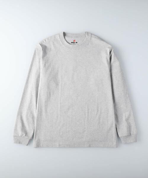 HANES(ヘインズ)の「HANES(ヘインズ)「BEEFY」パックTシャツ ロングスリーブ(Tシャツ/カットソー・メンズ・ホワイト/ブラック/グレー・S/M/L/XL)」の18枚目の写真