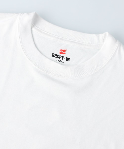 HANES(ヘインズ)の「HANES(ヘインズ)「BEEFY」パックTシャツ ロングスリーブ(Tシャツ/カットソー・メンズ・ホワイト/ブラック/グレー・S/M/L/XL)」の4枚目の写真