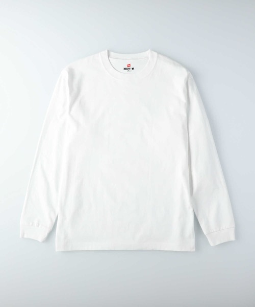 HANES(ヘインズ)の「HANES(ヘインズ)「BEEFY」パックTシャツ ロングスリーブ(Tシャツ/カットソー・メンズ・ホワイト/ブラック/グレー・S/M/L/XL)」の9枚目の写真