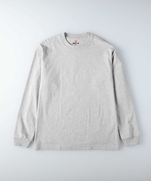 HANES(ヘインズ)の「HANES(ヘインズ)「BEEFY」パックTシャツ ロングスリーブ(Tシャツ/カットソー・メンズ・ホワイト/ブラック/グレー・S/M/L/XL)」の10枚目の写真