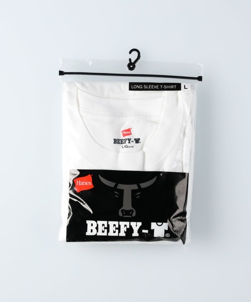 HANES(ヘインズ)の「HANES(ヘインズ)「BEEFY」パックTシャツ ロングスリーブ(Tシャツ/カットソー・メンズ・ホワイト/ブラック/グレー・S/M/L/XL)」の13枚目の写真