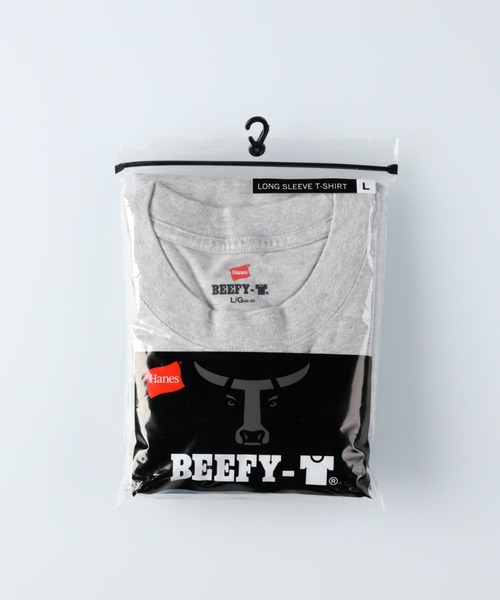 HANES(ヘインズ)の「HANES(ヘインズ)「BEEFY」パックTシャツ ロングスリーブ(Tシャツ/カットソー・メンズ・ホワイト/ブラック/グレー・S/M/L/XL)」の15枚目の写真