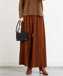 プリーツワイドパンツ/洗える