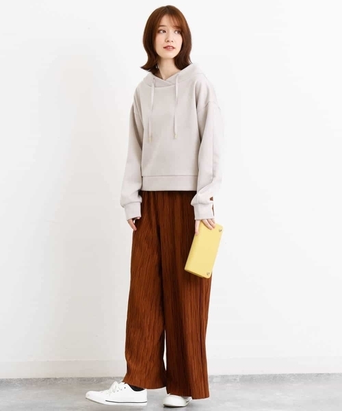 MK MICHEL KLEIN（エムケーミッシェルクラン）の「プリーツワイドパンツ/洗える（その他パンツ・レディース・ダークグレー/ブラウン・38）」の4枚目の写真