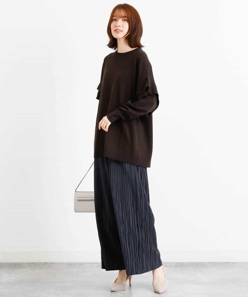 MK MICHEL KLEIN（エムケーミッシェルクラン）の「プリーツワイドパンツ/洗える（その他パンツ・レディース・ダークグレー/ブラウン・38）」の11枚目の写真