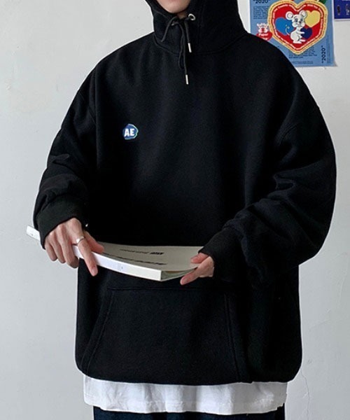 MGV(エムジーヴィー)の「‘AE‘ワンポイントオーバーサイズパーカー(パーカー・メンズ・ホワイト/ブラック/グレー/ブルー/ダークグレー・MEDIUM/LARGE/X-LARGE)」の3枚目の写真