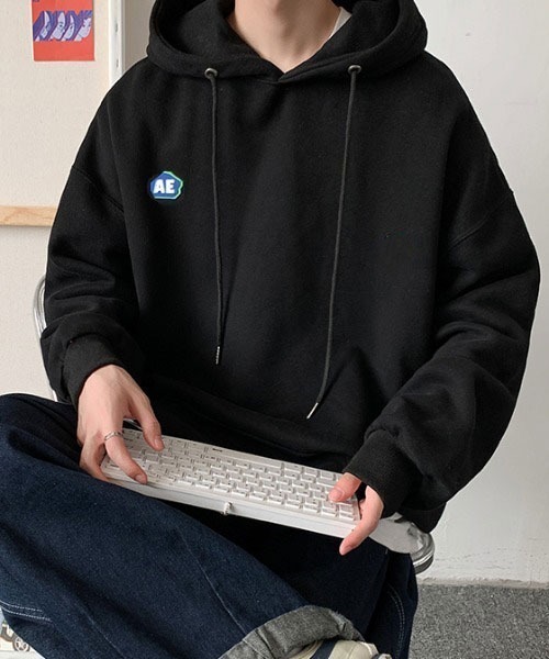 MGV(エムジーヴィー)の「‘AE‘ワンポイントオーバーサイズパーカー(パーカー・メンズ・ホワイト/ブラック/グレー/ブルー/ダークグレー・MEDIUM/LARGE/X-LARGE)」の13枚目の写真