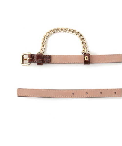 Spick & Span（スピックアンドスパン）の「#【LEFIJE】型押しチェーンベルト（ベルト・レディース・ブラック/ブラウン・80）」の7枚目の写真
