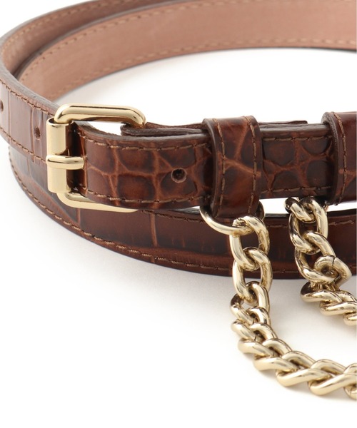 Spick & Span（スピックアンドスパン）の「#【LEFIJE】型押しチェーンベルト（ベルト・レディース・ブラック/ブラウン・80）」の3枚目の写真
