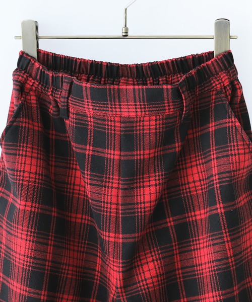 osharewalker（オシャレウォーカー）の「【廃盤】『裏フリースチェック柄ワイドパンツ』（その他パンツ・レディース・ブラック/レッド/ダークグリーン・1/2）」の14枚目の写真