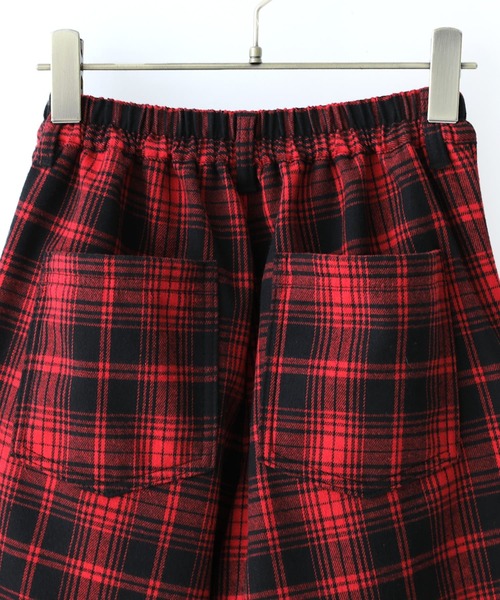 osharewalker（オシャレウォーカー）の「【廃盤】『裏フリースチェック柄ワイドパンツ』（その他パンツ・レディース・ブラック/レッド/ダークグリーン・1/2）」の20枚目の写真