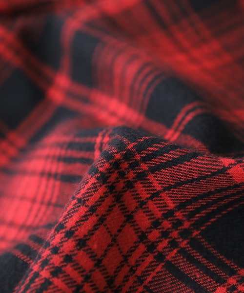 osharewalker（オシャレウォーカー）の「【廃盤】『裏フリースチェック柄ワイドパンツ』（その他パンツ・レディース・ブラック/レッド/ダークグリーン・1/2）」の9枚目の写真