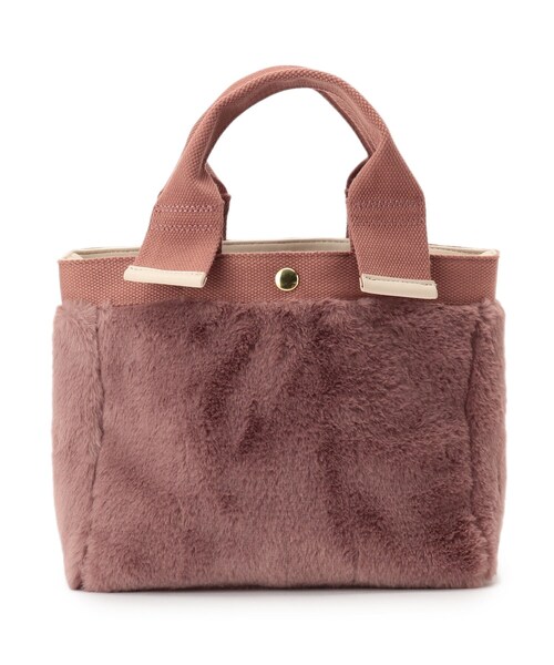 SHOO・LA・RUE（シューラルー）の「◆エコファー＆テープ仕切りトート（トートバッグ・レディース・ベージュ/サンドベージュ/ナチュラル/ピンク系9・00）」の4枚目の写真