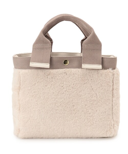 SHOO・LA・RUE（シューラルー）の「◆エコファー＆テープ仕切りトート（トートバッグ・レディース・ベージュ/サンドベージュ/ナチュラル/ピンク系9・00）」の3枚目の写真